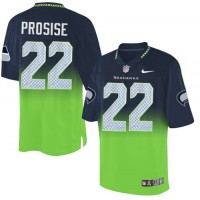 Nike Seattle Seahawks #22 C. J. Prosise Steel Blue/Green Men's Stitched NFL Elite Fadeaway Fashion Jersey