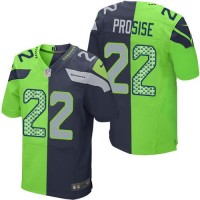 Nike Seattle Seahawks #22 C. J. Prosise Steel Blue/Green Men's Stitched NFL Elite Split Jersey