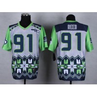 Nike Seattle Seahawks #91 Jarran Reed Grey Men's Stitched NFL Elite Noble Fashion Jersey