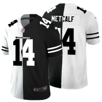 Seattle Seattle Seahawks #14 DK Metcalf Men's Black V White Peace Split Nike Vapor Untouchable Limited NFL Jersey