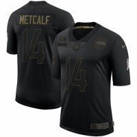 Seattle Seattle Seahawks #14 DK Metcalf Nike 2020 Salute To Service Limited Jersey Black