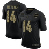 Seattle Seattle Seahawks #14 DK Metcalf Men's Nike 2020 Salute To Service Camo Limited NFL Jersey Black