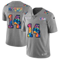 Seattle Seattle Seahawks #14 DK Metcalf Men's Nike Multi-Color 2020 NFL Crucial Catch NFL Jersey Greyheather