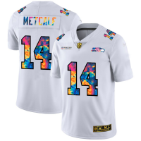 Seattle Seattle Seahawks #14 DK Metcalf Men's White Nike Multi-Color 2020 NFL Crucial Catch Limited NFL Jersey