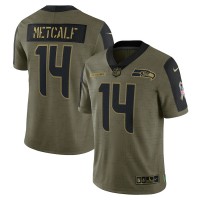 Seattle Seattle Seahawks #14 DK Metcalf Olive Nike 2021 Salute To Service Limited Player Jersey