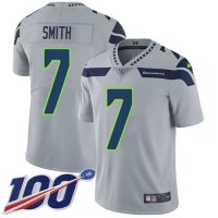 Nike Seattle Seahawks #7 Geno Smith Grey Alternate Men's Stitched NFL 100th Season Vapor Untouchable Limited Jersey