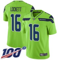 Nike Seattle Seahawks #16 Tyler Lockett Green Men's Stitched NFL Limited Rush 100th Season Jersey