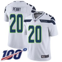 Nike Seattle Seahawks #20 Rashaad Penny White Men's Stitched NFL 100th Season Vapor Limited Jersey