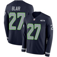 Nike Seattle Seahawks #27 Marquise Blair Steel Blue Team Color Men's Stitched NFL Limited Therma Long Sleeve Jersey