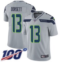 Nike Seattle Seahawks #13 Phillip Dorsett Grey Alternate Men's Stitched NFL 100th Season Vapor Untouchable Limited Jersey