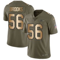 Nike Seattle Seahawks #56 Jordyn Brooks Olive/Gold Men's Stitched NFL Limited 2017 Salute To Service Jersey