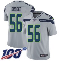 Nike Seattle Seahawks #56 Jordyn Brooks Grey Alternate Men's Stitched NFL 100th Season Vapor Untouchable Limited Jersey