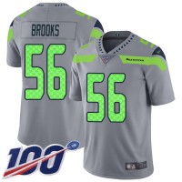 Nike Seattle Seahawks #56 Jordyn Brooks Gray Men's Stitched NFL Limited Inverted Legend 100th Season Jersey