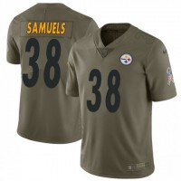 Nike Pittsburgh Steelers #38 Jaylen Samuels Olive Men's Stitched NFL Limited 2017 Salute to Service Jersey