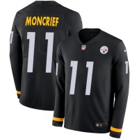 Nike Pittsburgh Steelers #11 Donte Moncrief Black Team Color Men's Stitched NFL Limited Therma Long Sleeve Jersey