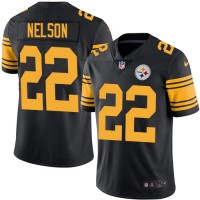 Nike Pittsburgh Steelers #22 Steven Nelson Black Men's Stitched NFL Limited Rush Jersey