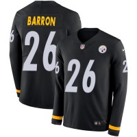 Nike Pittsburgh Steelers #26 Mark Barron Black Team Color Men's Stitched NFL Limited Therma Long Sleeve Jersey