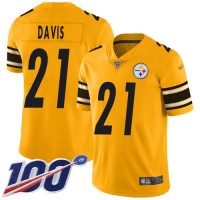 Nike Pittsburgh Steelers #21 Sean Davis Gold Men's Stitched NFL Limited Inverted Legend 100th Season Jersey