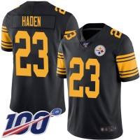 Nike Pittsburgh Steelers #23 Joe Haden Black Men's Stitched NFL Limited Rush 100th Season Jersey