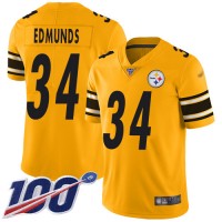 Nike Pittsburgh Steelers #34 Terrell Edmunds Gold Men's Stitched NFL Limited Inverted Legend 100th Season Jersey