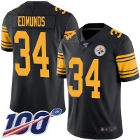 Nike Pittsburgh Steelers #34 Terrell Edmunds Black Men's Stitched NFL Limited Rush 100th Season Jersey