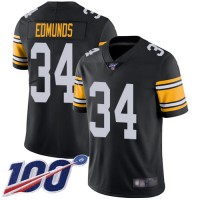 Nike Pittsburgh Steelers #34 Terrell Edmunds Black Alternate Men's Stitched NFL 100th Season Vapor Limited Jersey