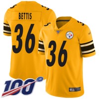 Nike Pittsburgh Steelers #36 Jerome Bettis Gold Men's Stitched NFL Limited Inverted Legend 100th Season Jersey
