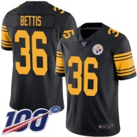 Nike Pittsburgh Steelers #36 Jerome Bettis Black Men's Stitched NFL Limited Rush 100th Season Jersey