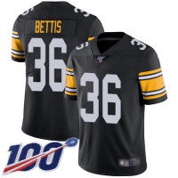 Nike Pittsburgh Steelers #36 Jerome Bettis Black Alternate Men's Stitched NFL 100th Season Vapor Limited Jersey