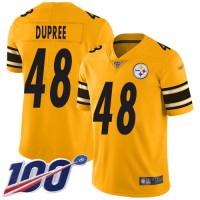 Nike Pittsburgh Steelers #48 Bud Dupree Gold Men's Stitched NFL Limited Inverted Legend 100th Season Jersey