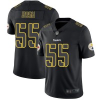 Nike Pittsburgh Steelers #55 Devin Bush Black Men's Stitched NFL Limited Rush Impact Jersey