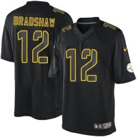 Nike Pittsburgh Steelers #12 Terry Bradshaw Black Men's Stitched NFL Impact Limited Jersey