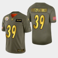 Nike Pittsburgh Steelers #39 Minkah Fitzpatrick Men's Olive Gold 2019 Salute to Service NFL 100 Limited Jersey
