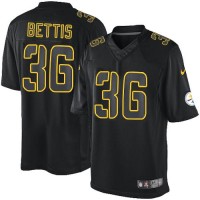 Nike Pittsburgh Steelers #36 Jerome Bettis Black Men's Stitched NFL Impact Limited Jersey