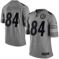Nike Pittsburgh Steelers #84 Antonio Brown Gray Men's Stitched NFL Limited Gridiron Gray Jersey