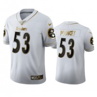 Pittsburgh Pittsburgh Steelers #53 Maurkice Pouncey Men's Nike White Golden Edition Vapor Limited NFL 100 Jersey