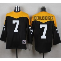 Mitchell And Ness 1967 Pittsburgh Steelers #7 Ben Roethlisberger Black/Yelllow Throwback Men's Stitched NFL Jersey