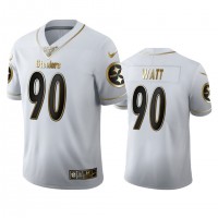 Pittsburgh Pittsburgh Steelers #90 T.J. Watt Men's Nike White Golden Edition Vapor Limited NFL 100 Jersey