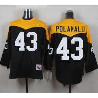 Mitchell And Ness 1967 Pittsburgh Steelers #43 Troy Polamalu Black/Yelllow Throwback Men's Stitched NFL Jersey
