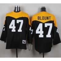 Mitchell And Ness 1967 Pittsburgh Steelers #47 Mel Blount Black/Yelllow Throwback Men's Stitched NFL Jersey