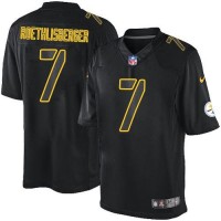 Nike Pittsburgh Steelers #7 Ben Roethlisberger Black Men's Stitched NFL Impact Limited Jersey
