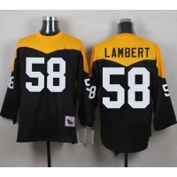 Mitchell And Ness 1967 Pittsburgh Steelers #58 Jack Lambert Black/Yelllow Throwback Men's Stitched NFL Jersey