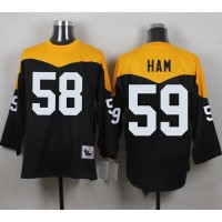 Mitchell And Ness 1967 Pittsburgh Steelers #59 Jack Ham Black/Yelllow Throwback Men's Stitched NFL Jersey
