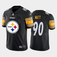 Pittsburgh Pittsburgh Steelers #90 T.J. Watt Black Men's Nike Big Team Logo Vapor Limited NFL Jersey