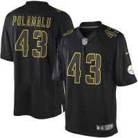 Nike Pittsburgh Steelers #43 Troy Polamalu Black Men's Stitched NFL Impact Limited Jersey