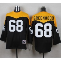 Mitchell And Ness 1967 Pittsburgh Steelers #68 L.C. Greenwood Black/Yelllow Throwback Men's Stitched NFL Jersey