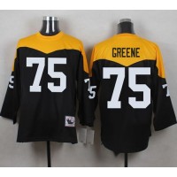 Mitchell And Ness 1967 Pittsburgh Steelers #75 Joe Greene Black/Yelllow Throwback Men's Stitched NFL Jersey