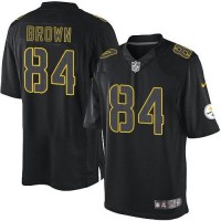 Nike Pittsburgh Steelers #84 Antonio Brown Black Men's Stitched NFL Impact Limited Jersey