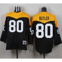 Mitchell And Ness 1967 Pittsburgh Steelers #80 Jack Butler Black/Yelllow Throwback Men's Stitched NFL Jersey