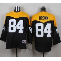 Mitchell And Ness 1967 Pittsburgh Steelers #84 Antonio Brown Black/Yelllow Throwback Men's Stitched NFL Jersey